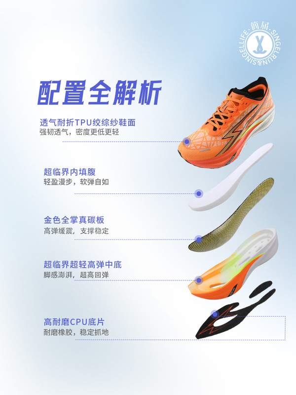 Jianjie Sonic Walker 2.0 フルパームリアルカーボンプレートランニングシューズボディテストレーシングスポーツシューズ夏の若者ランニングシューズ|undefined