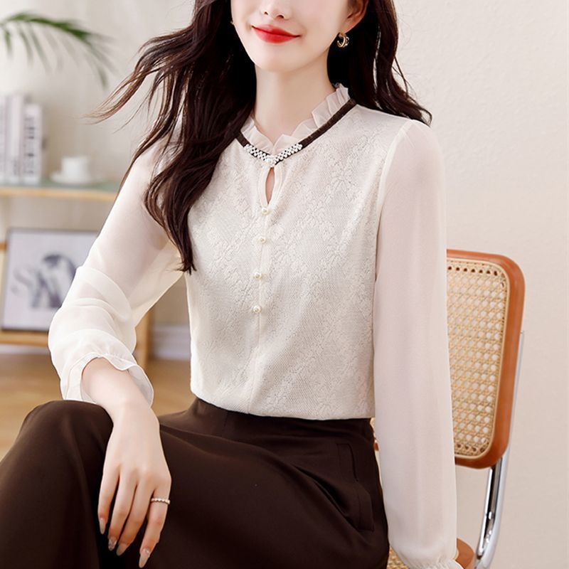 Knitted autumn lace silk body-friendly sweater