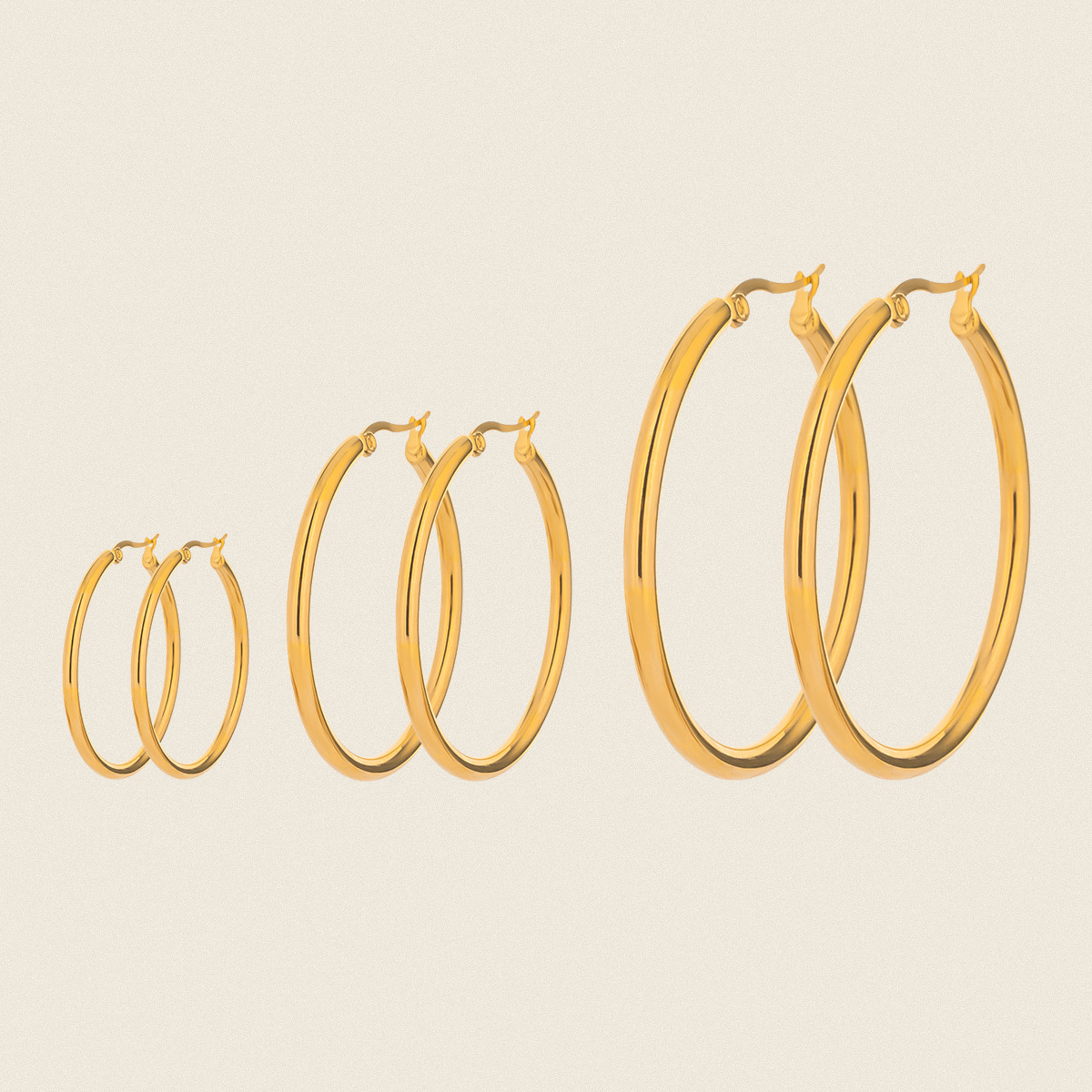 Xia Ling's Simple and Fashionable Exaggerated Large Hoop Earrings, Stainless Steel Vacuum-Plated 18K Gold, Versatile Ins-Style Earrings Wholesale
