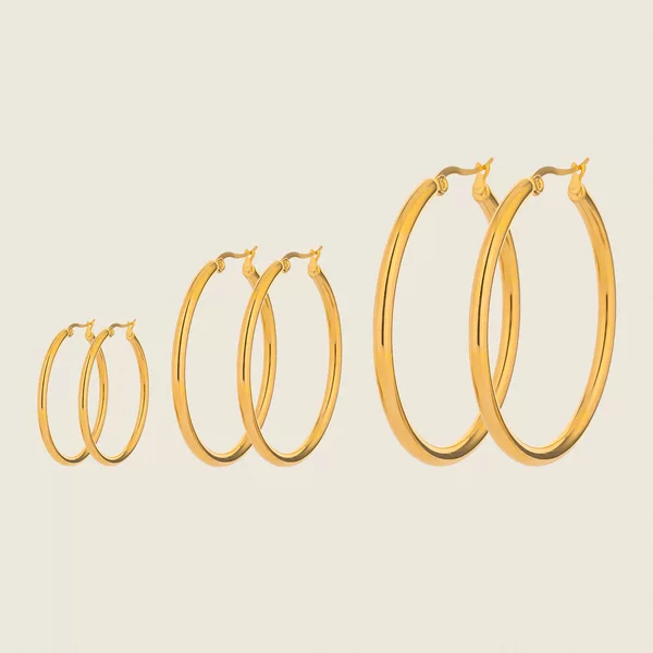 Xia Ling's Simple and Fashionable Exaggerated Large Hoop Earrings, Stainless Steel Vacuum-Plated 18K Gold, Versatile Ins-Style Earrings Wholesale