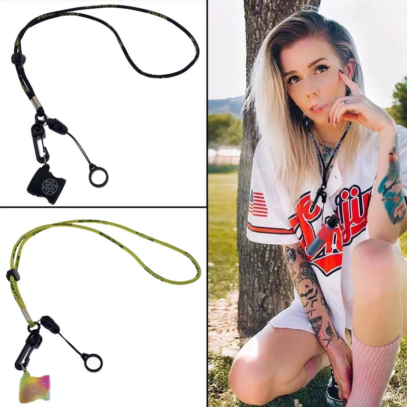 Conjunto funcional deportes cordón cuello cuerda collar portátil anti-pérdida cuerda aplicable barra electrónica láser pluma traducción pluma cabeza grande