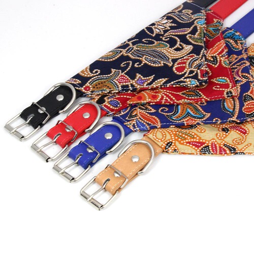 Pet Dog Cotton Triangle Bandana Large Medium Small Breeds Collar Sweat Towel Ethnic Style Cute Bib Golden Retriever Teddy Dog