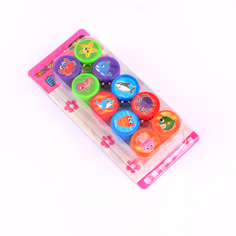 Sello de los niños de dibujos animados sello del océano jardín de infantes rompecabezas árabe sello digital