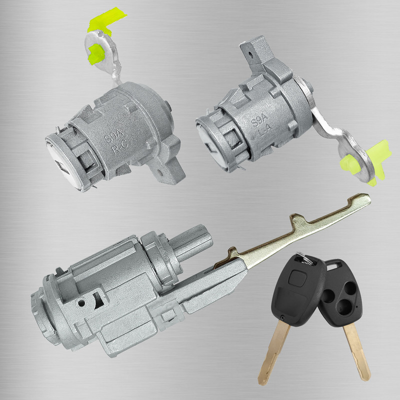 Suitable for Honda full car lock cylinder CRV full car lock 2 door lock cylinder ignition lock 3 hole key auto parts
