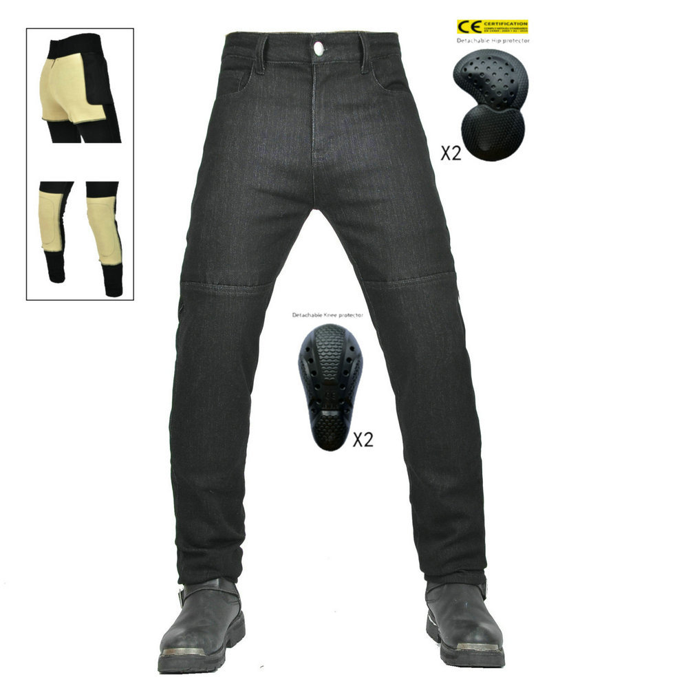 VOLERO Four Seasons Motorcycle Jeans Pantalones de ciclismo de motocicleta rectos casuales para hombres Pantalones resistentes al desgarro y resistentes al desgaste