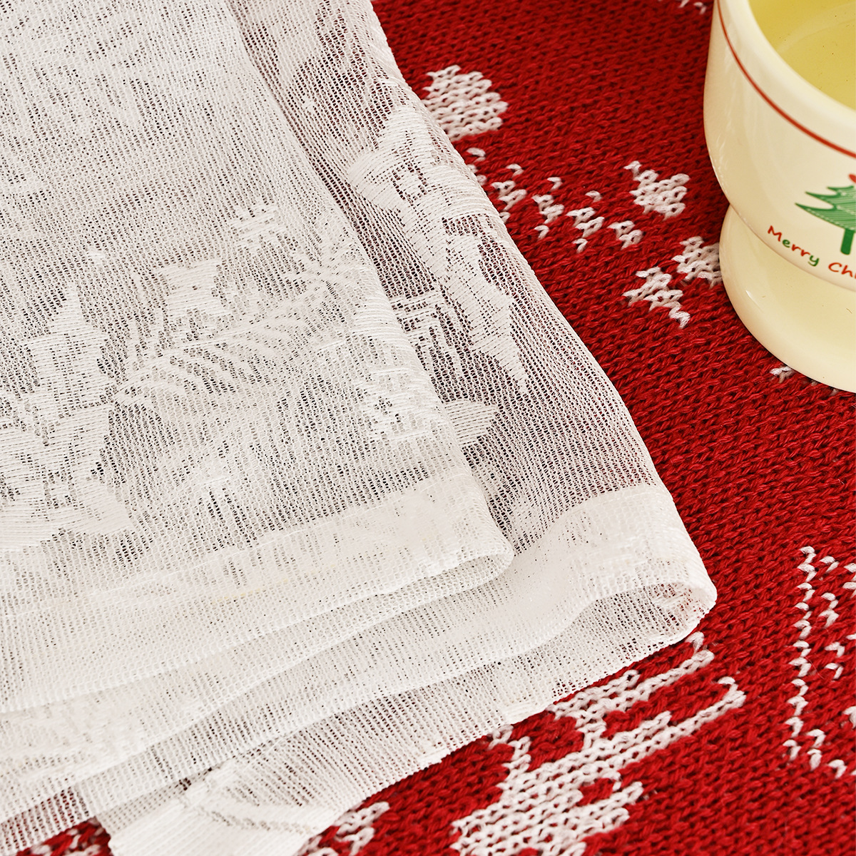 Nuevo espejo transfronterizo copo de nieve ventana de tela de barra de presión de hilo de encaje de acero cortinas de sombra decoración de sala de estar TEMU