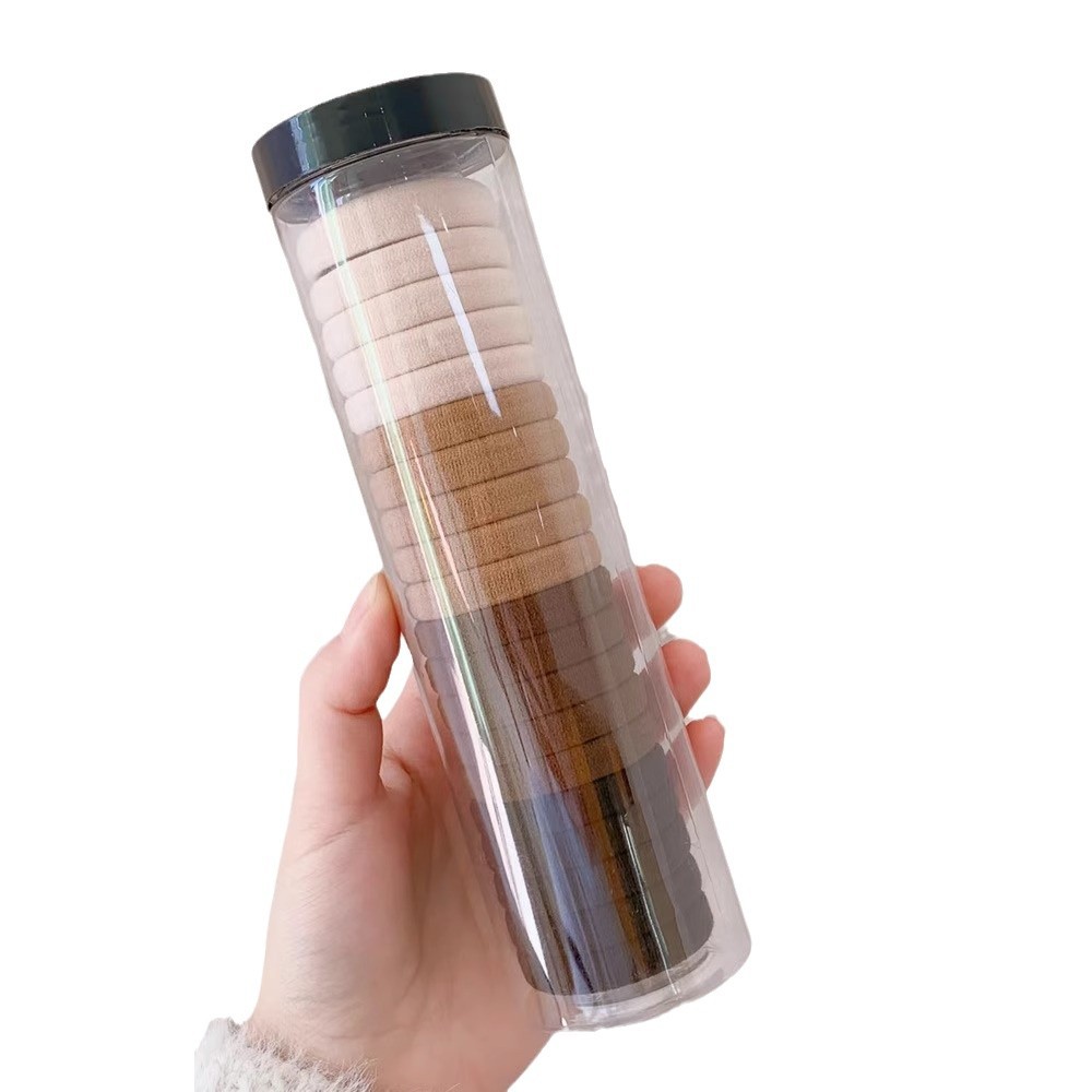 Gomas de mujer gruesas, alta elasticidad, duraderas, cuerdas negras para adulto, cubierta de cuero, tocado