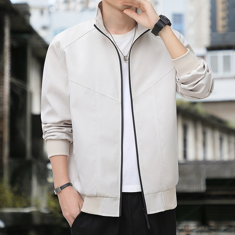 Chaqueta de otoño transfronteriza para hombres en otoño nuevo tipo delgado cuello vertical para vestir suelto y casual chaqueta de ropa de primavera y otoño image 4
