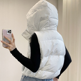 Lulu тот же Wunder Puff слоеный четырехсетчатый жилет пуховик короткий теплый легкий с капюшоном