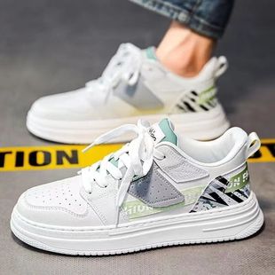 Spring Men's Shoes New breathable white shoes men's fashionable all-match thick-soled sports casual sneakers fashionable shoes for students