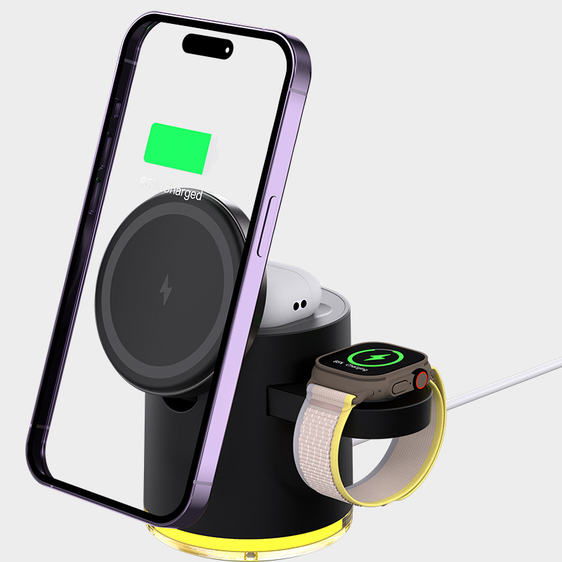 新品qi2マグネットサックスリーインワンワイヤレス充電器折りたたみスリーインワンワイヤレス充電器アップル15充電器適用|undefined