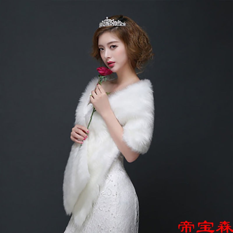 Shawl winter Wedding dress new pattern Strip Large bride Wool shawls marry parts full dress Accessories Outside the ride