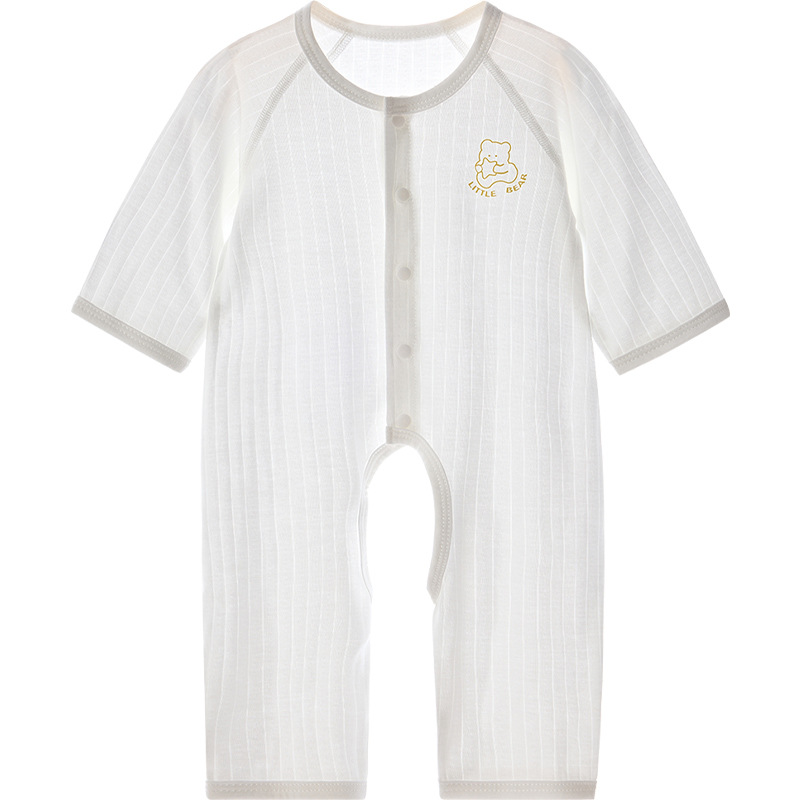 Ropa de bebé de una pieza, ropa de verano para recién nacidos, niños y niñas, pijamas delgados de manga larga con aire acondicionado, ropa de verano para bebés