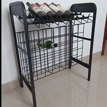 红酒啤酒饮料各类酒水金属方管落地带滑轮展示陈列架定制定制化