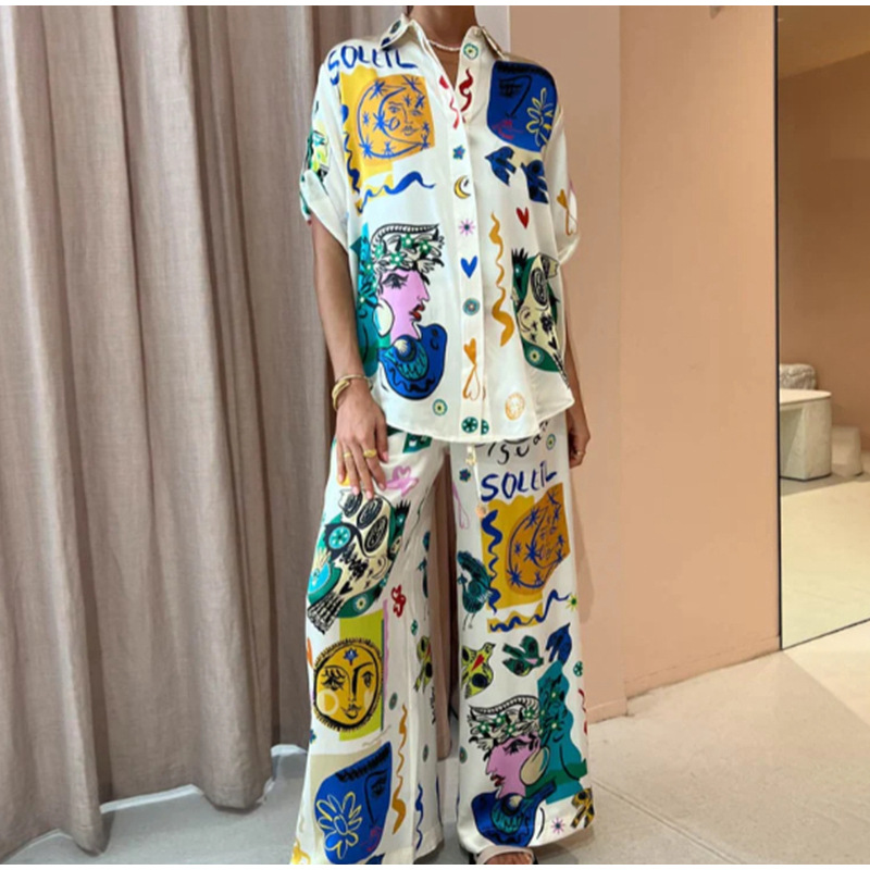 Daily Women's Casual Printing Polyester Printing Pants Sets Pants Sets display picture 1