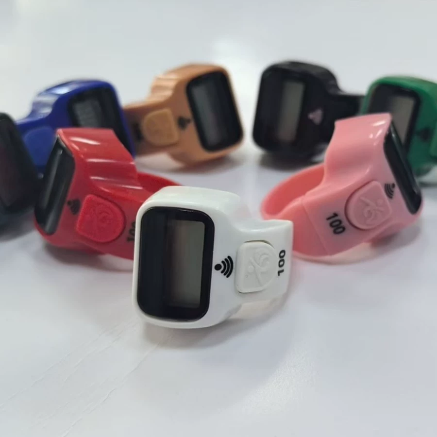 8018 кольцевой счетчик со светодиодной подсветкой, новый счетчик на палец со звуком