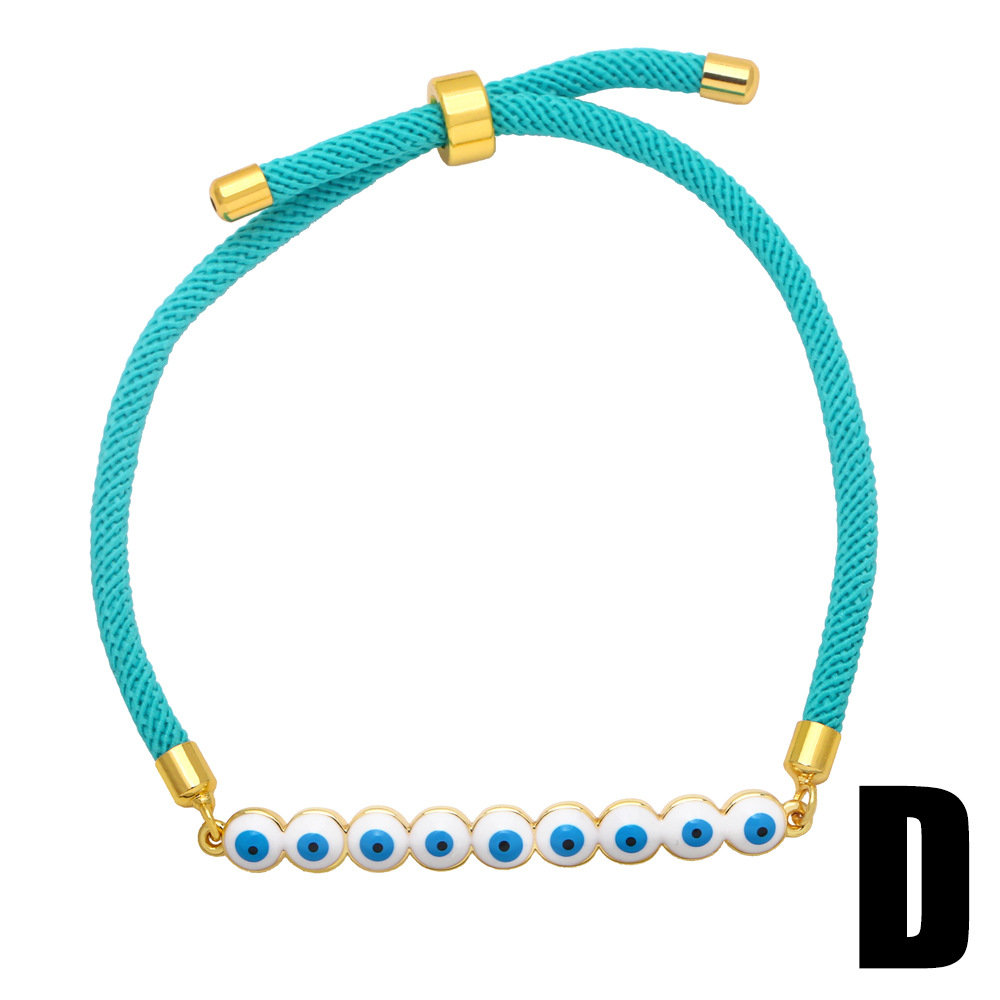 Bohemian Style Copper 18K Gold-plated Colorful Oil Dripping Devilu0027s Eye Bracelet