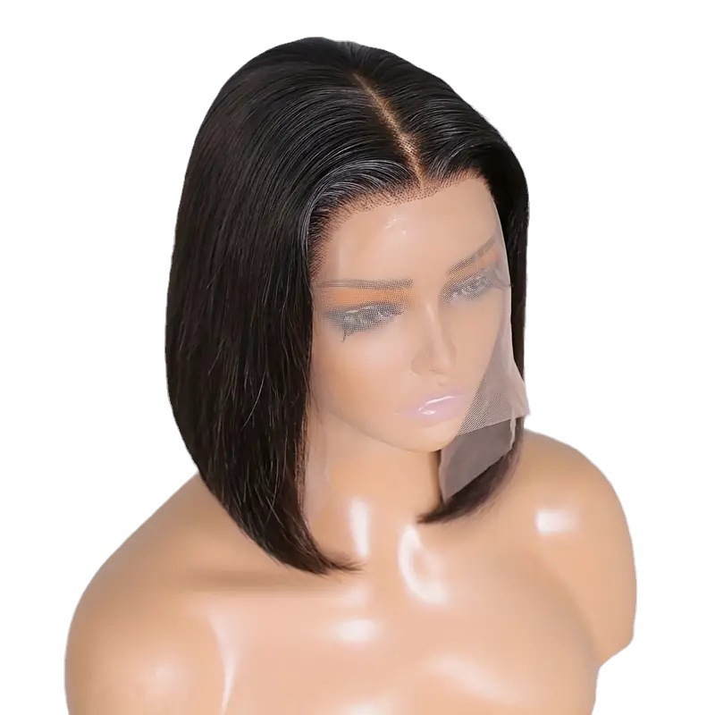 Amazon nuevos productos Europeos y estadounidenses pelucas de cabello corto y recto para mujeres negras bobbing cubierta de cabello corto y recto cubierta de cabello image 5