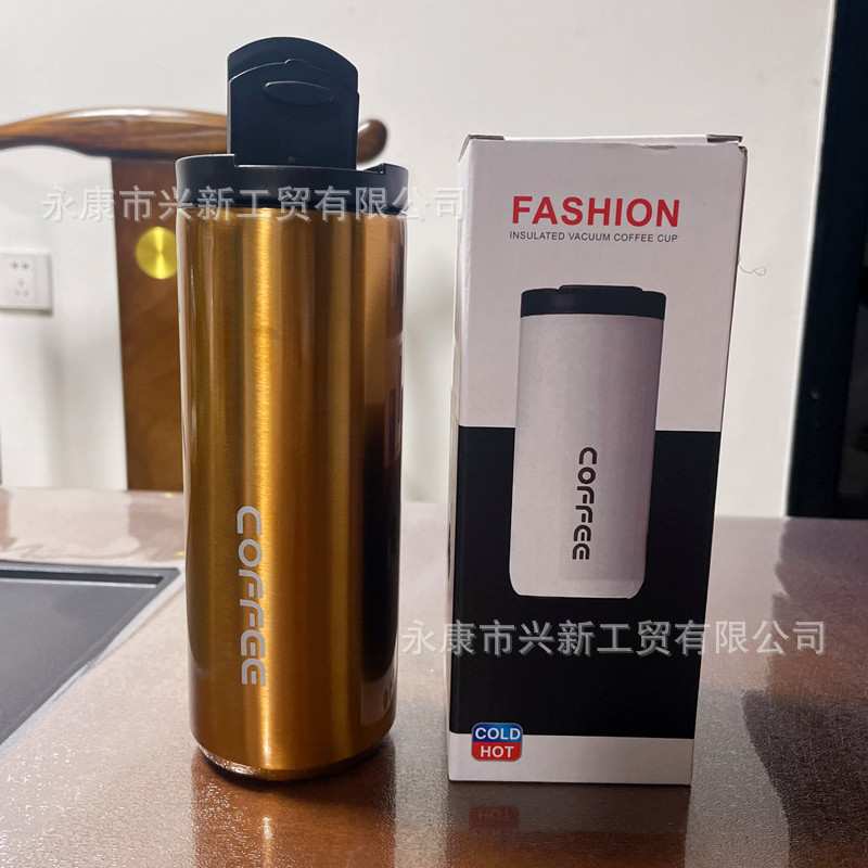 跨境便携随行咖啡杯不锈钢双层真空保温杯男女高颜值车载简约水杯|undefined