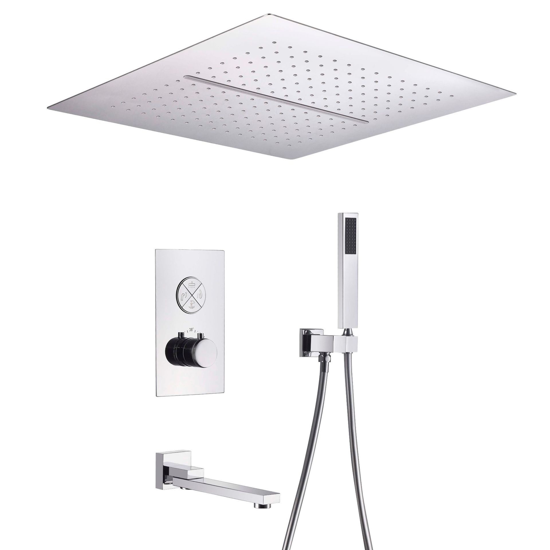 Household concealed multi-functional ceiling shower, concealed hotel project, constant temperature adjustable shower, concealed shower head set undefined