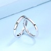 One size ring for beloved solar-powered for St. Valentine's Day, silver 925 sample, Korean style, simple and elegant design