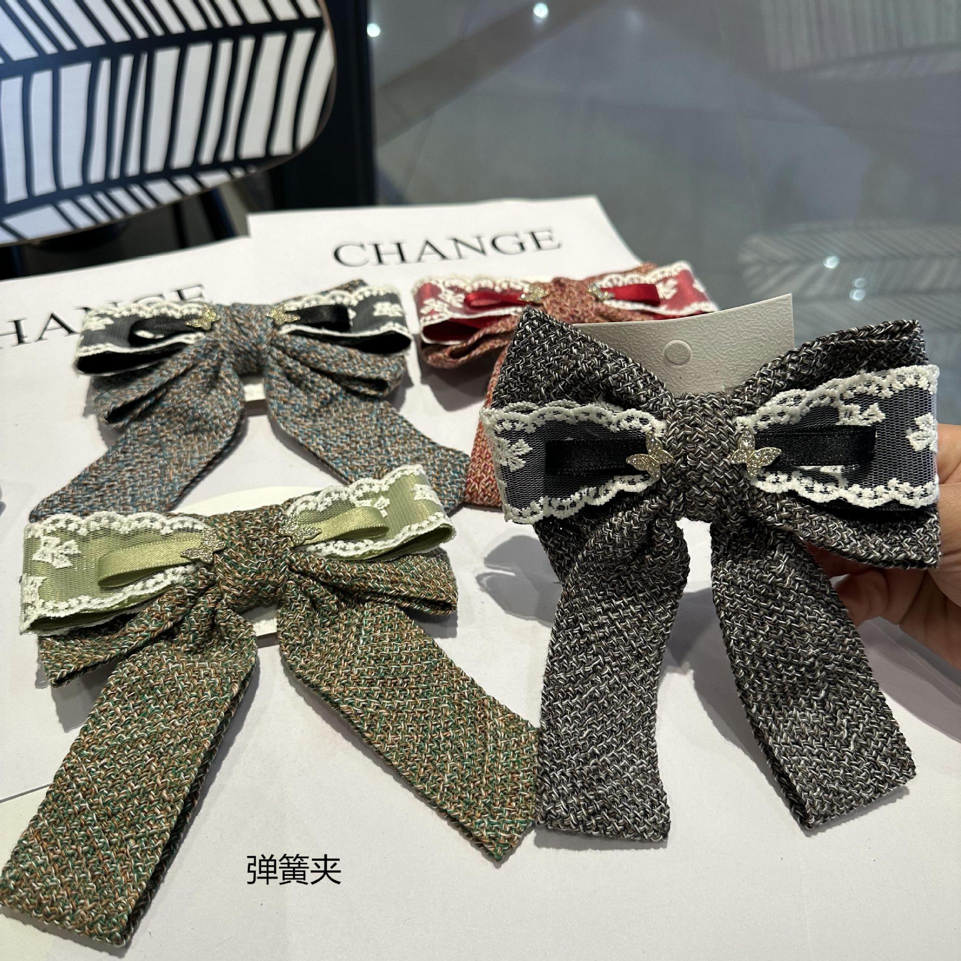 簡約毛線編織黑灰色系秋冬彈簧夾韓國高級感頭箍女小眾氣質髮飾