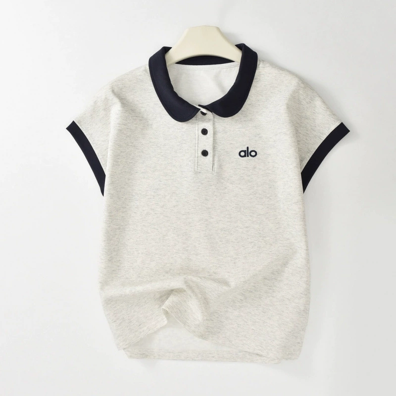 Женская футболка с короткими рукавами и воротником-поло контрастного цвета, лето 2025, новая модная рабочая одежда в корейском стиле с вышивкой, универсальный топ в иностранном стиле