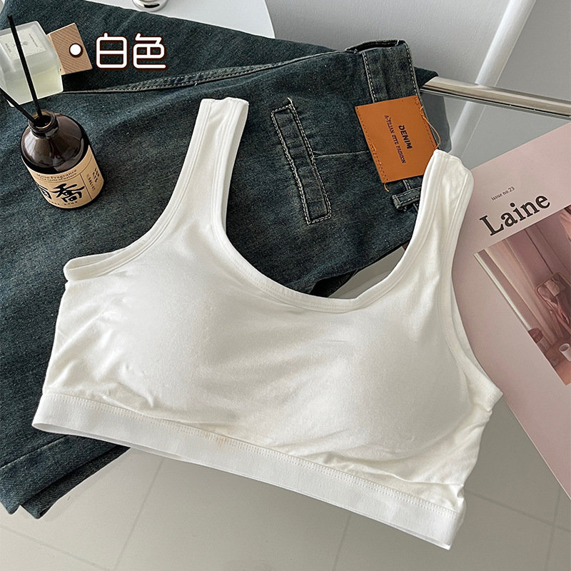 Sling para mujer Sujetador de verano de una pieza con almohadilla para el pecho, chaleco trasero de belleza, ropa interior sin costuras, tirantes finos con posavasos