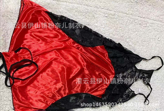 Suministro de comercio exterior nuevo sexy Europa y América sexy correa de encaje volver translúcido camisón ventas directas de la fábrica