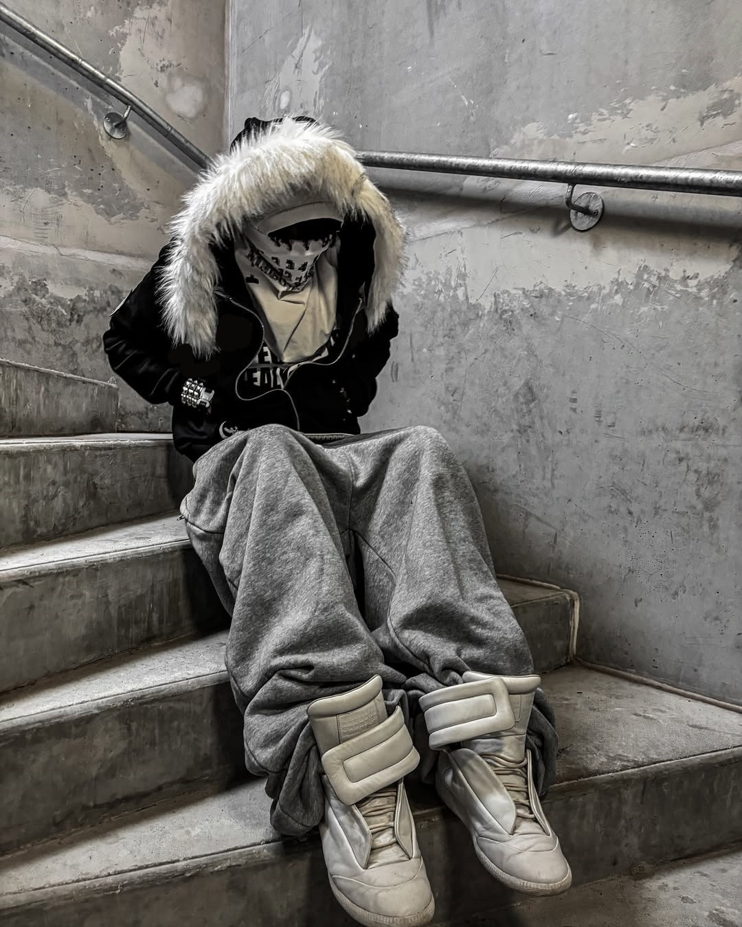 Y2K High Street American Style Fur Collar Printed Hooded Zipper Cardigan Sweatshirt For Men Autumn Winter Design Jacket_voghion.com