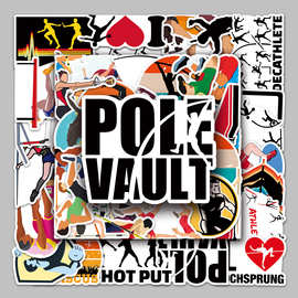 50张田径运动涂鸦贴纸体育项目DIY滑板手机手帐本行李箱贴纸防水