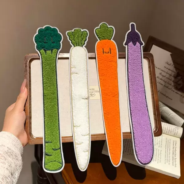 Funny Vegetable-Shaped Long Bangs Stickers, Magic Stickers for Women, Hair Tidying Tool for Washing Face, Cute Hair Accessories Wholesale