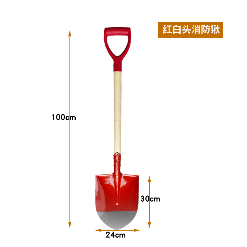 Factory supply manganese steel flood control shovels, various specifications fire inspection fire spades and shovels, wooden handle fire shovels