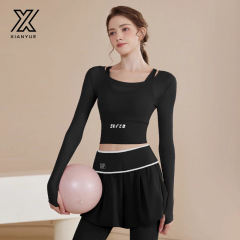 2025瑜伽服女秋冬新款上衣运动跑步普拉提训练健身长袖套装批发