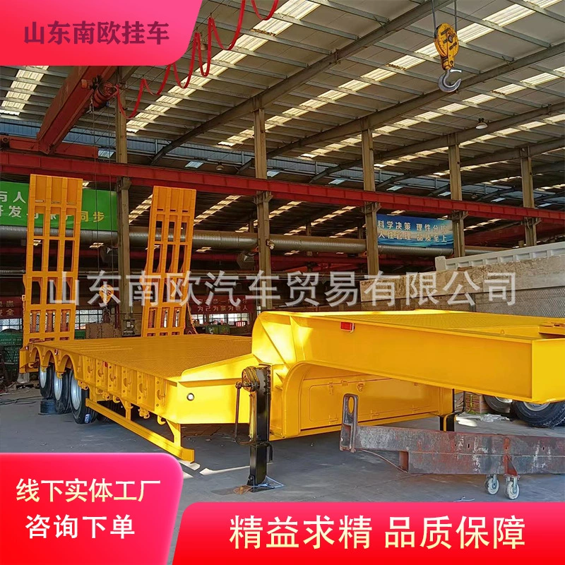 Полуприцеп-тяжеловоз с гидравлическим подъемным механизмом и лестницей для перевозки тяжелой техники, прямые поставки с завода, экспорт