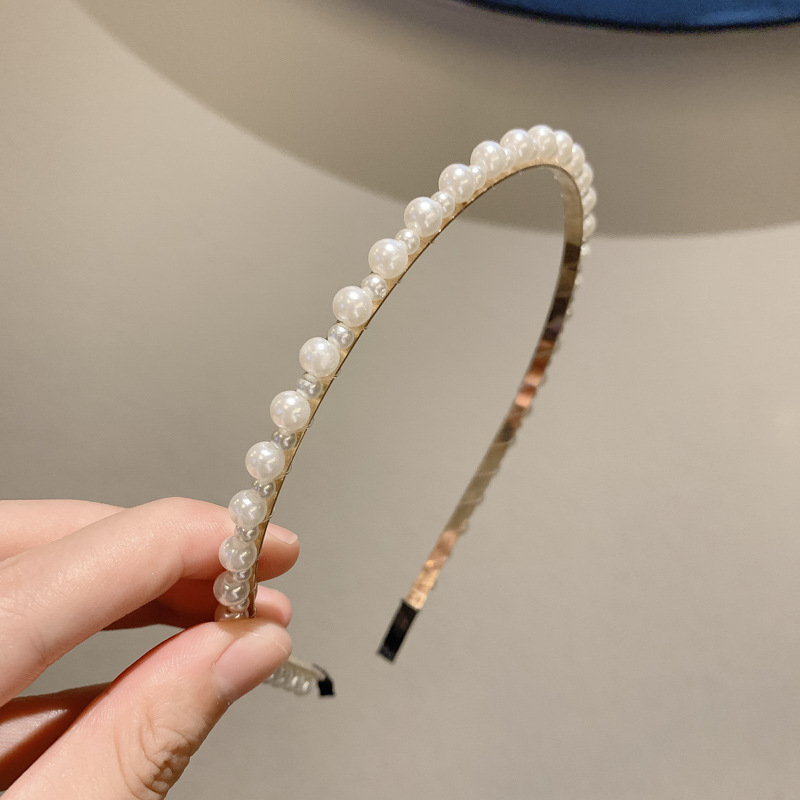 ネットセレブの森パールカチューシャ、シンプルで高級感のある夏の女性の万能お出かけスーパーフェアリーカチューシャ、妖精のヘアアクセサリー卸売|undefined
