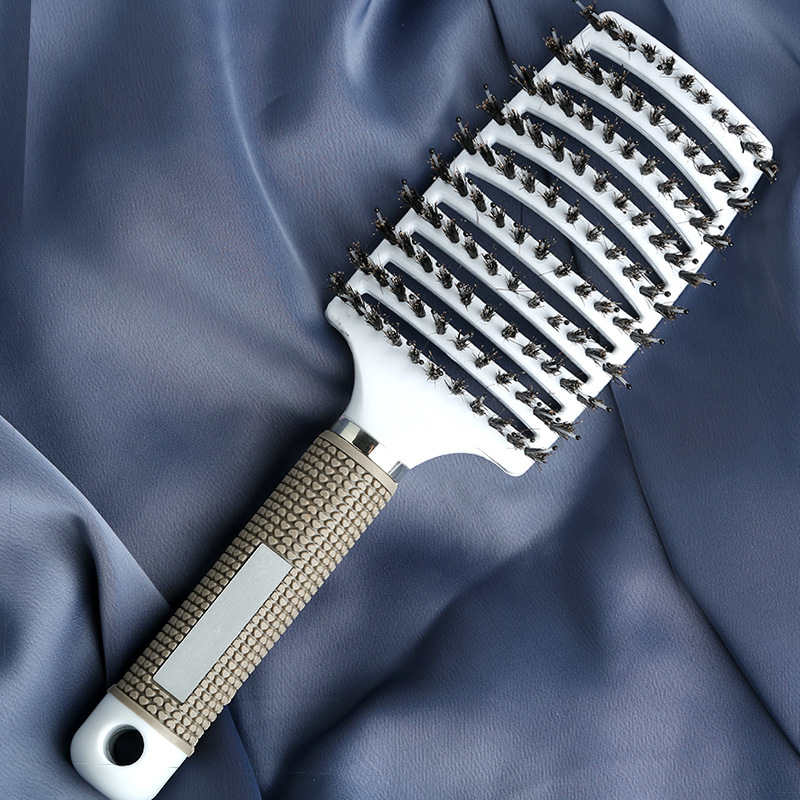 Vino rojo masaje peine grande curvado peine peluquería señora esponjosa forma curling peine pelo recto costilla peine de una sola pieza de entrega