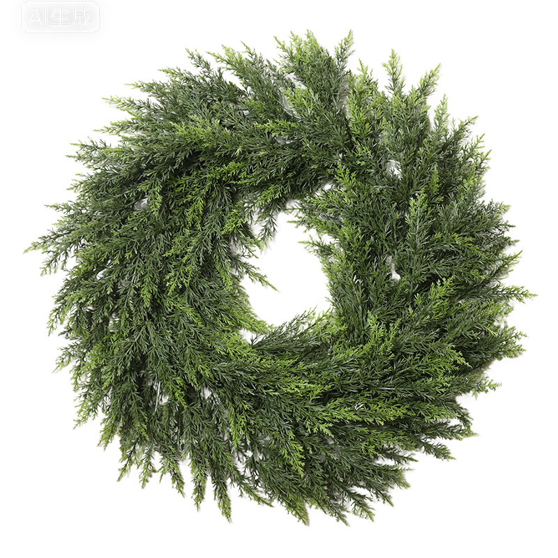 Decoraciones de Navidad transfronterizas 50cm imitación de pino y ciprés guirnaldas de Navidad decoración de Navidad colgante anillo de vid image 6
