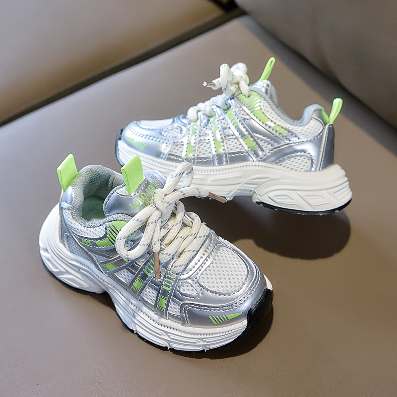 Zapatos deportivos de niñas en stock 2026 primavera y otoño niños respirables zapatos de running para padres zapatos casuales de malla para niños image 3