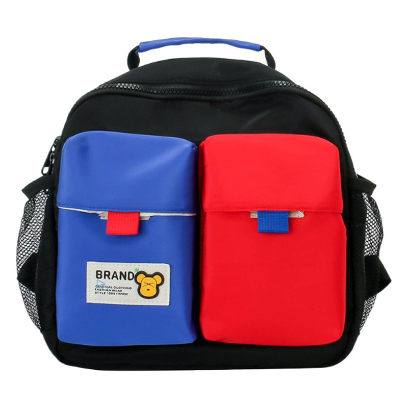 Corea del Sur mismo estilo de color de contraste bolsa para niños jardín de infantes moda infantil lona mochila pequeña mochila ligera de moda para niños cool boy