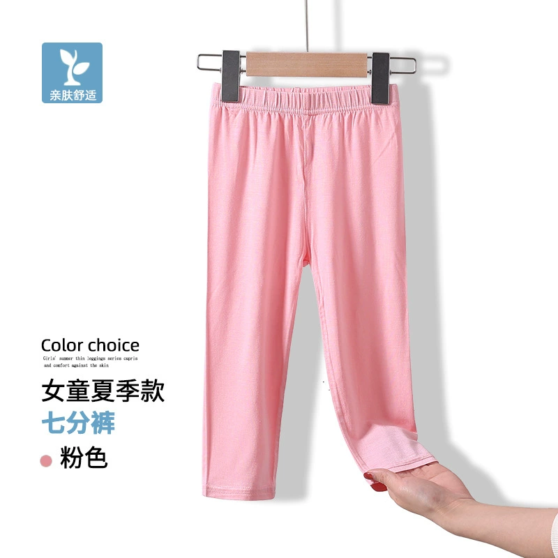 Summer leggings, black children's white colored trousers, for teenagers