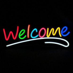 Welcome неоновые огни Open перечислены семь цветных светодиодных вспышка 12v адаптер питания RGB NEON SIGN