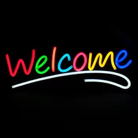 Welcome неоновые огни Open перечислены семь цветных светодиодных вспышка 12v адаптер питания RGB NEON SIGN