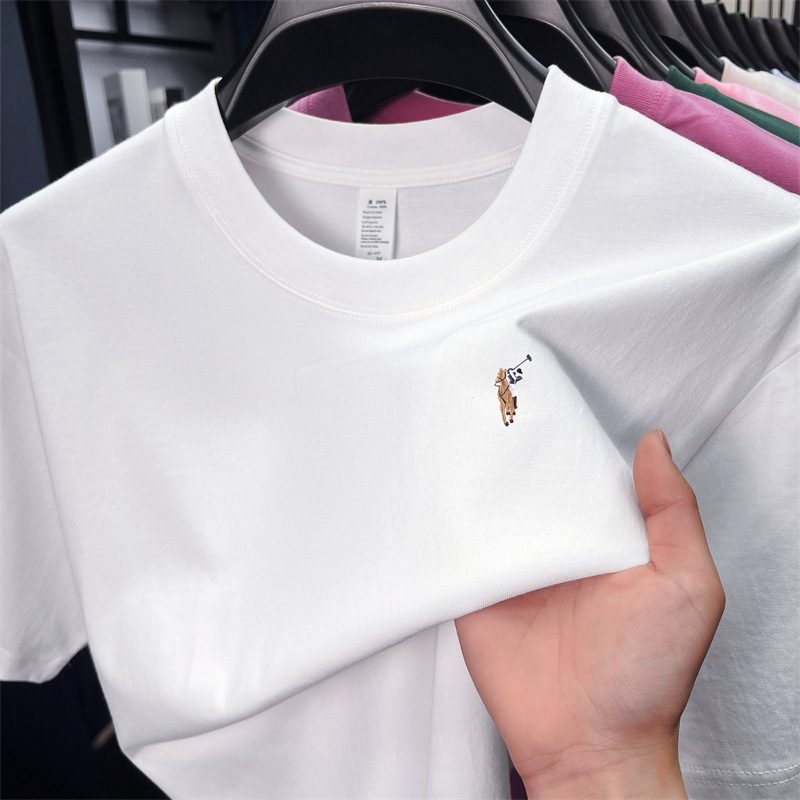 [Ole Brand Special Offer] Paul Summer Thin Short-Sleeved T-Shirt Men's Pure Cotton Round Neck Loose Half-Sleeved T-Shirt