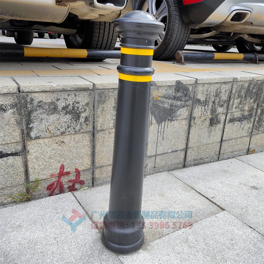 工厂批发扁圆头铸铁罗马柱 黑色铁艺人行道隔离柱 深圳款路桩