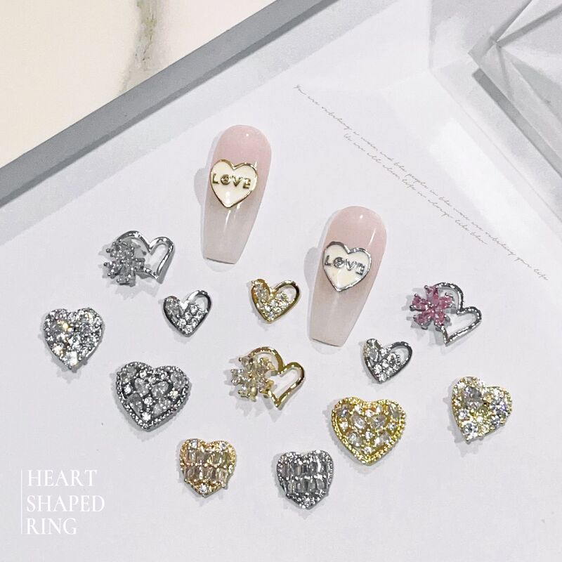 New Internet Celebrant Love Design Fingertip Alloy 42 Nail Accessories Wear Armor Patch Zircon Nail Patch Accessories