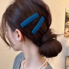 韩系文艺毛呢侧边夹子2025新款简约风BB夹前额无痕刘海碎发夹发卡