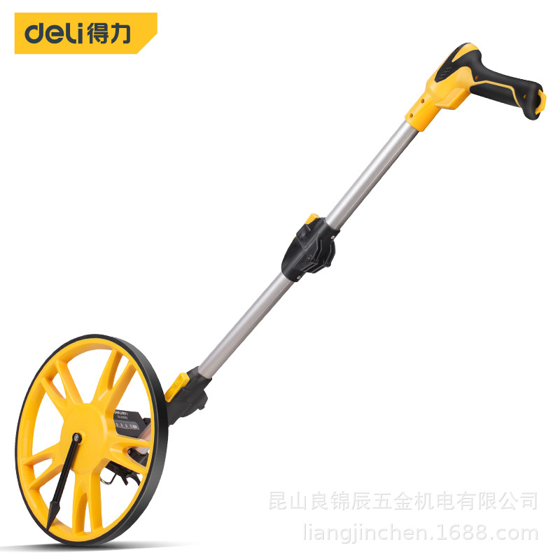 得力工具 双折叠机械轮式测距仪手推滚尺高精度测量工具 DL330112