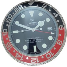 Wallclock14寸金属夜光时钟不锈钢日历客厅挂钟壁挂式海外代购