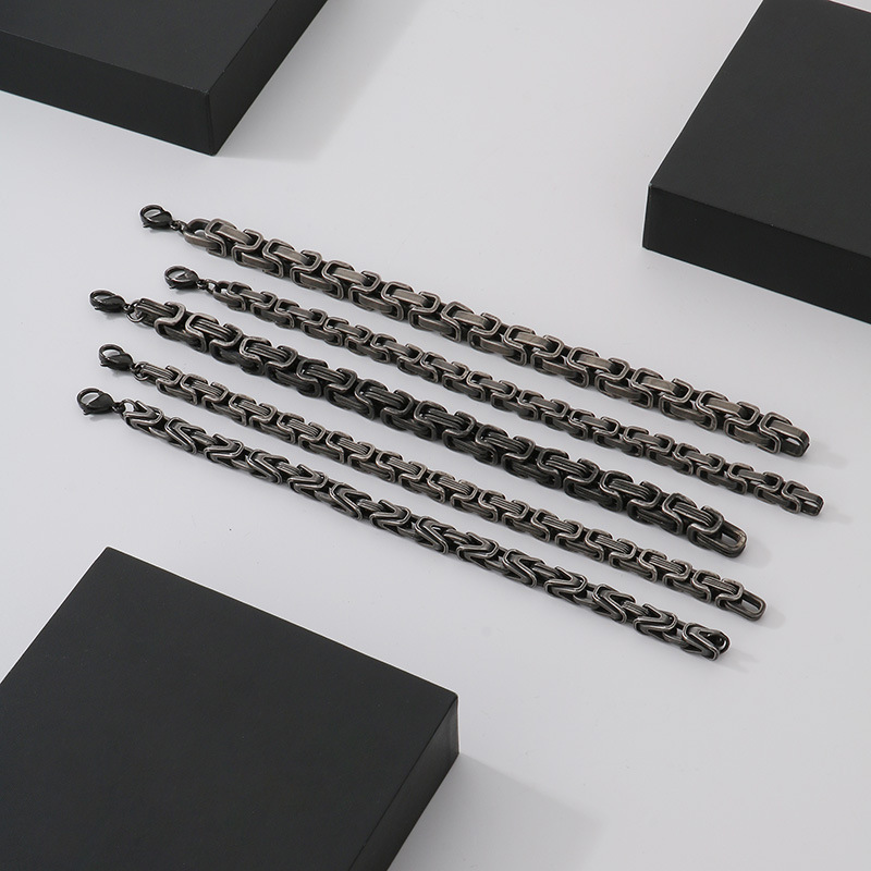 Men's Gender Plating Design Casual Elegant Simple Style Solid Color 304 Stainless Steel Plating Men's Jewelry Set Men Necklace Sets